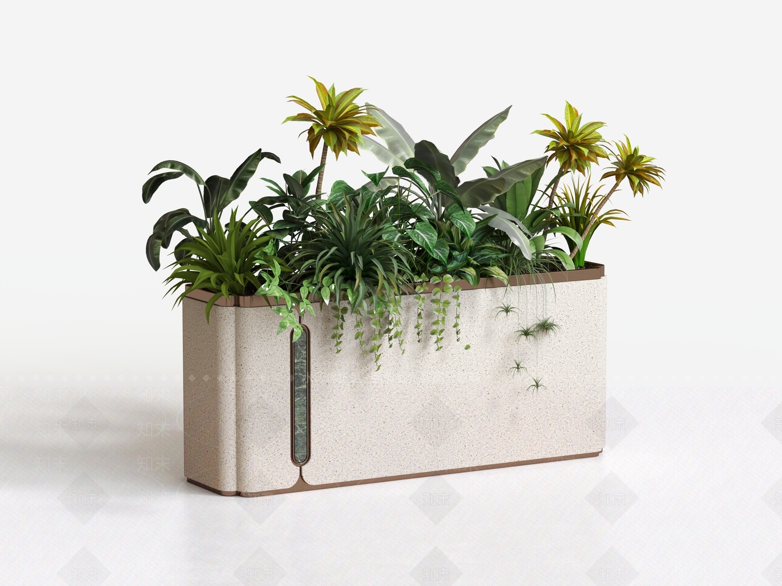 轻奢花草组合3D模型渲染效果图