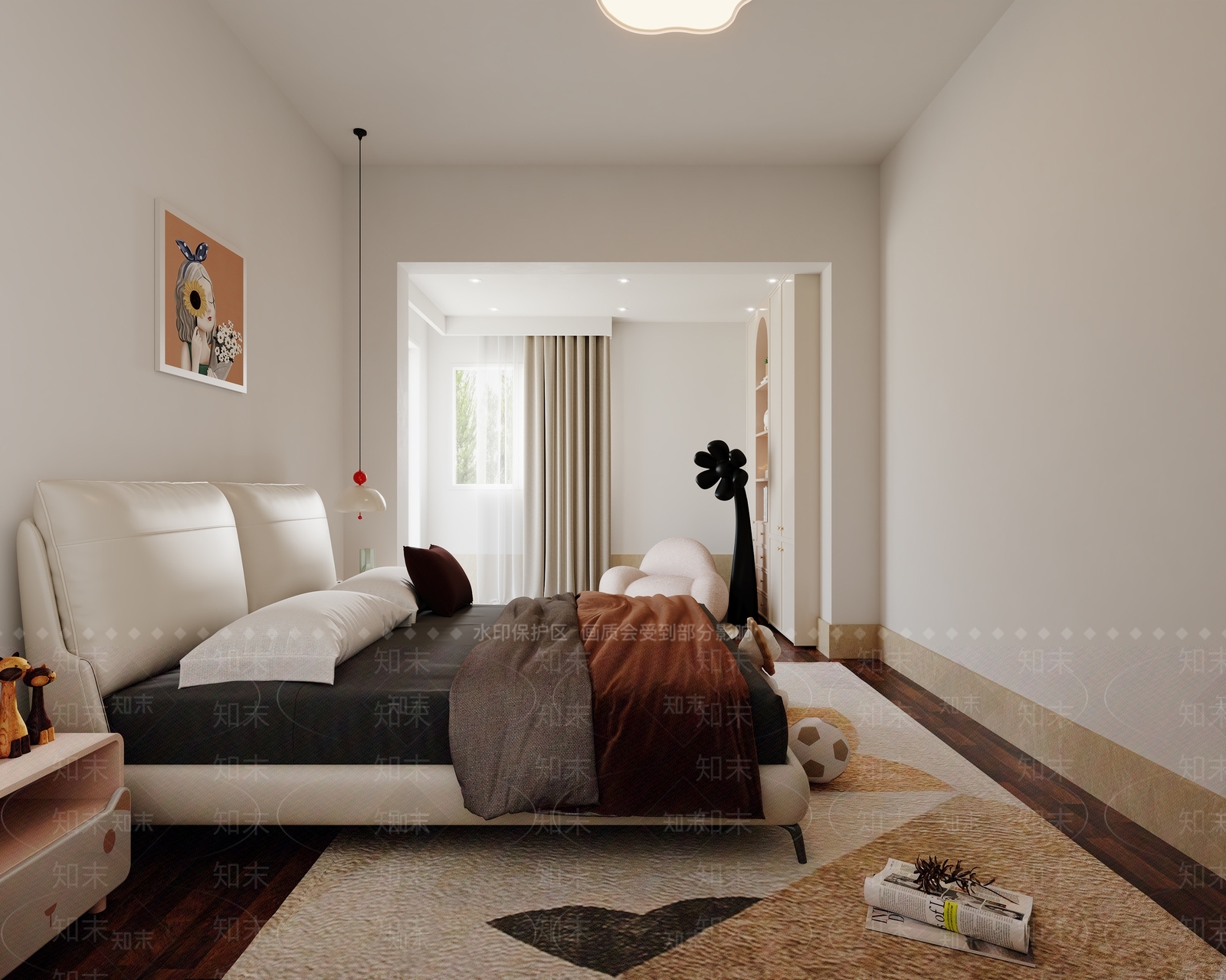 现代简约通用儿童房3D模型下载【ID:1230082536】
