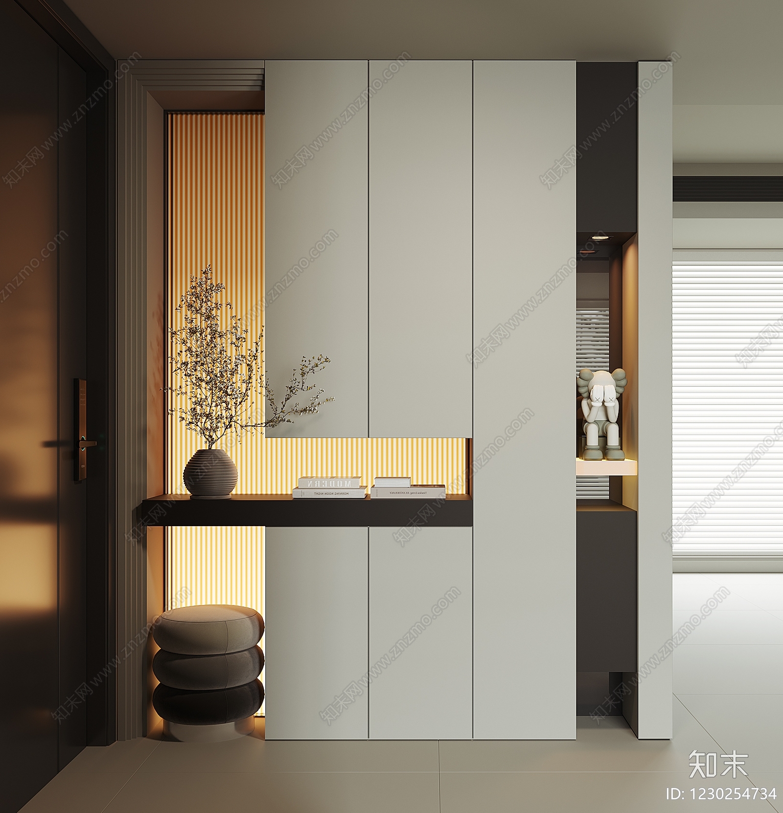 现代简约玄关柜SU模型下载【ID:1230254734】