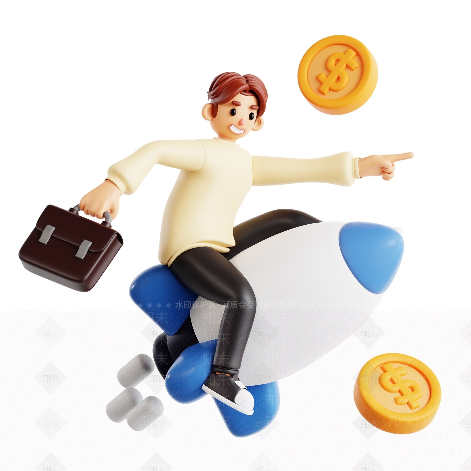 虚拟人物3D模型渲染效果图