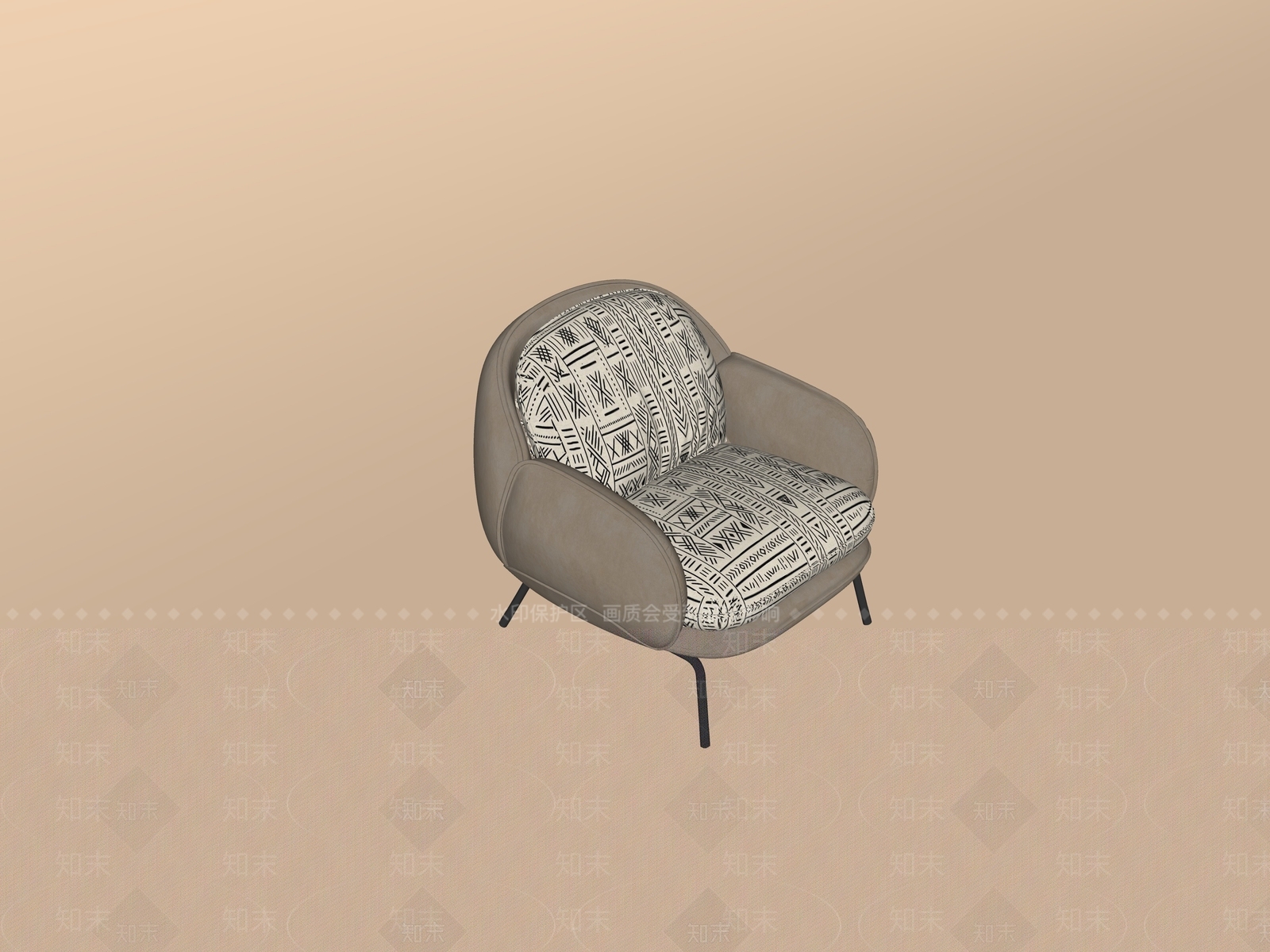 现代简约休闲椅SU模型下载【ID:1230284681】