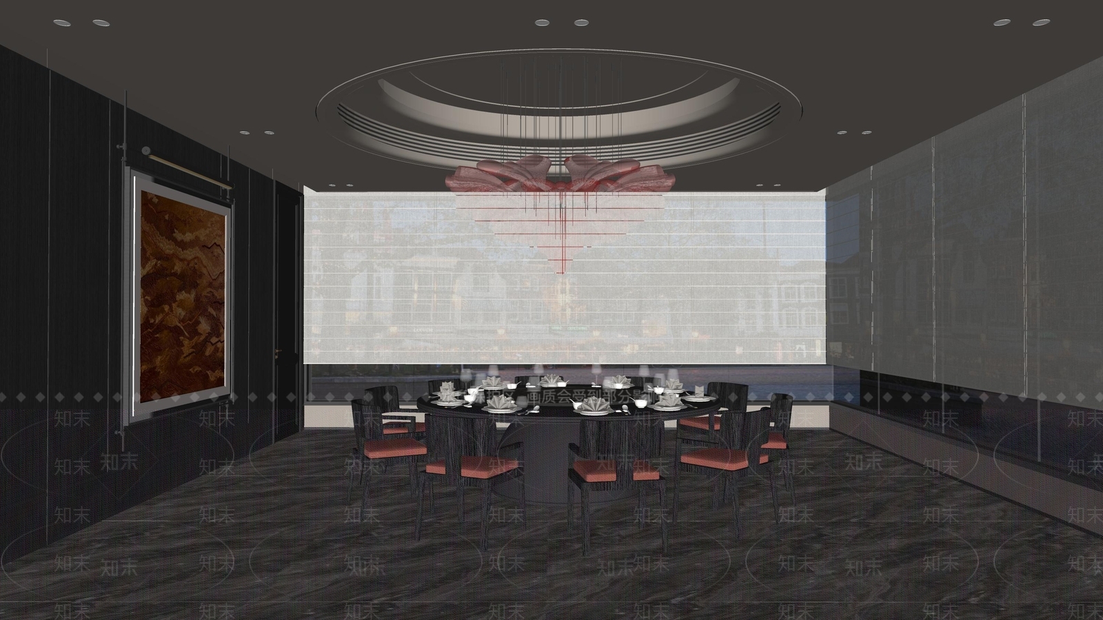 新中式包厢SU模型下载【ID:1230339715】