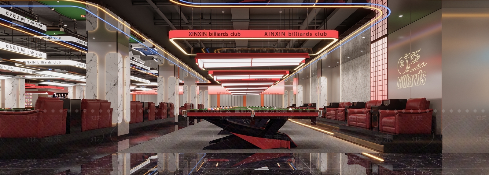轻奢台球室3D模型下载【ID:1230438552】