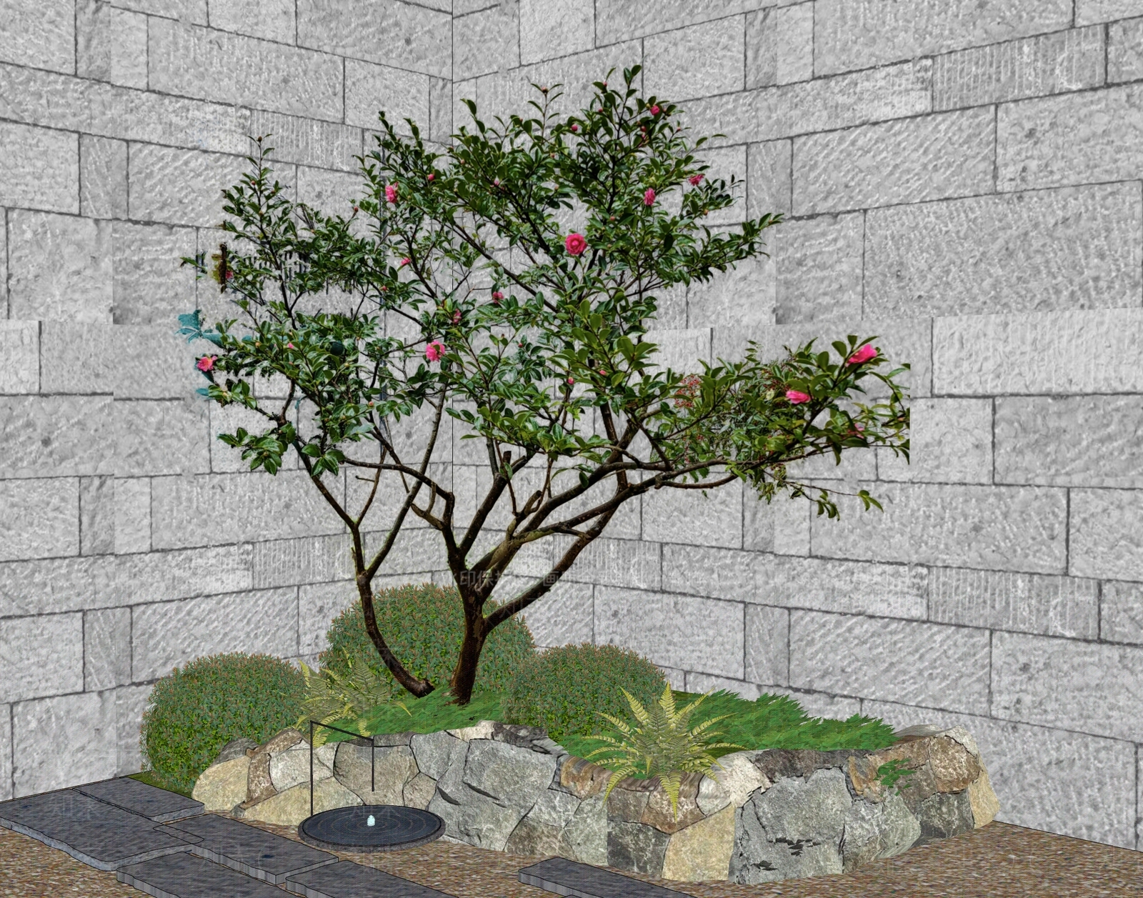 禅意乔木SU模型下载【ID:1230440187】