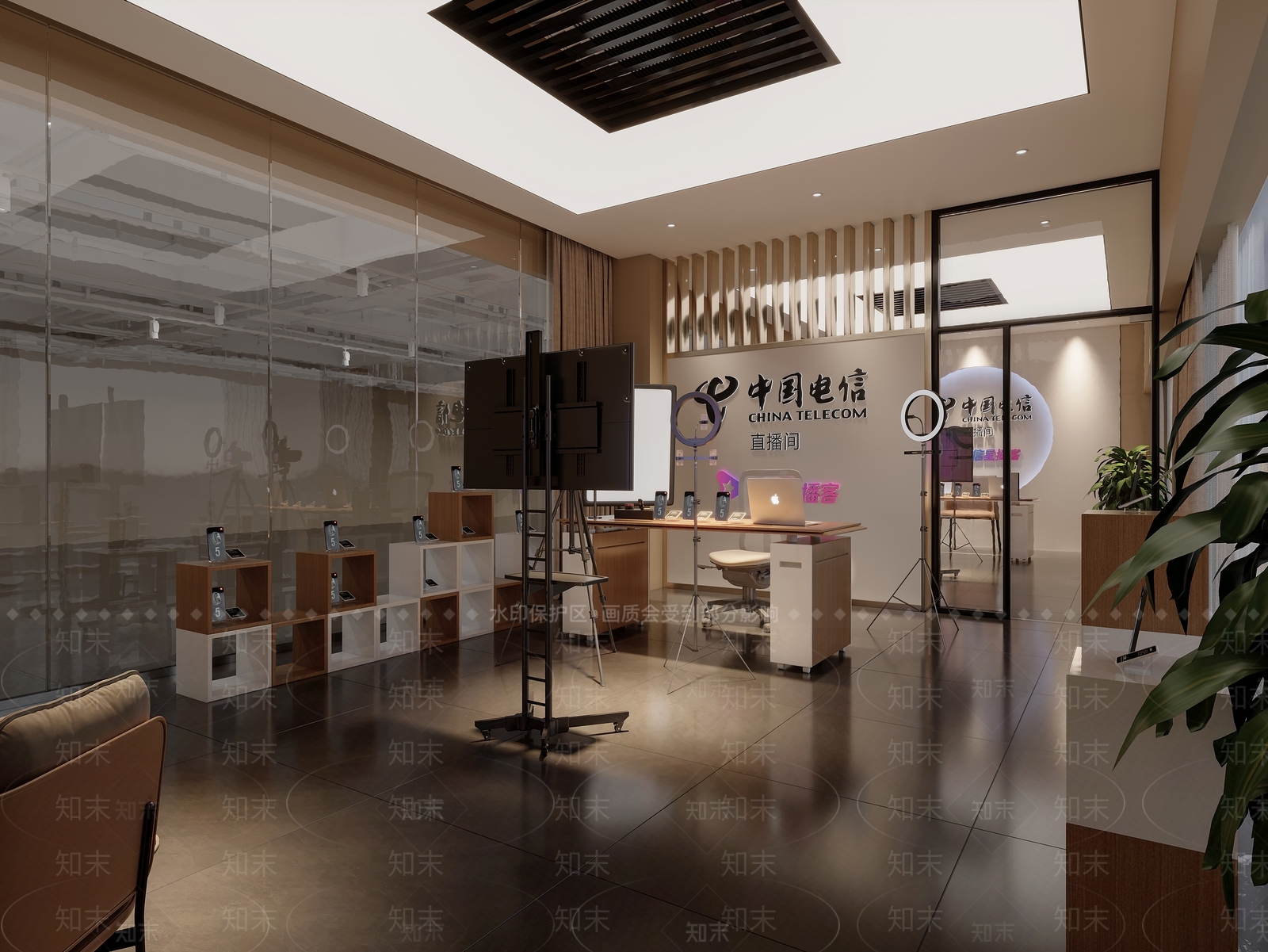 现代简约直播间3D模型下载【ID:1230440555】