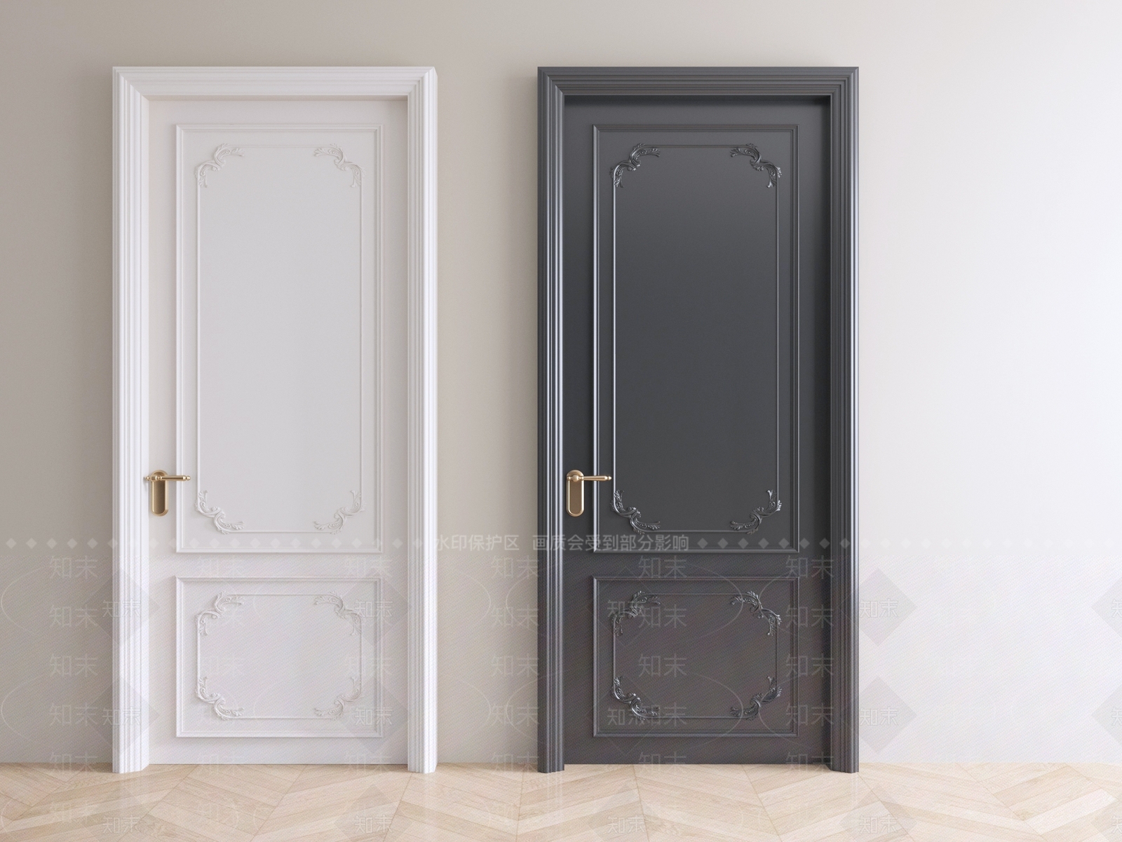 法式单开门3D模型下载【ID:1230441424】
