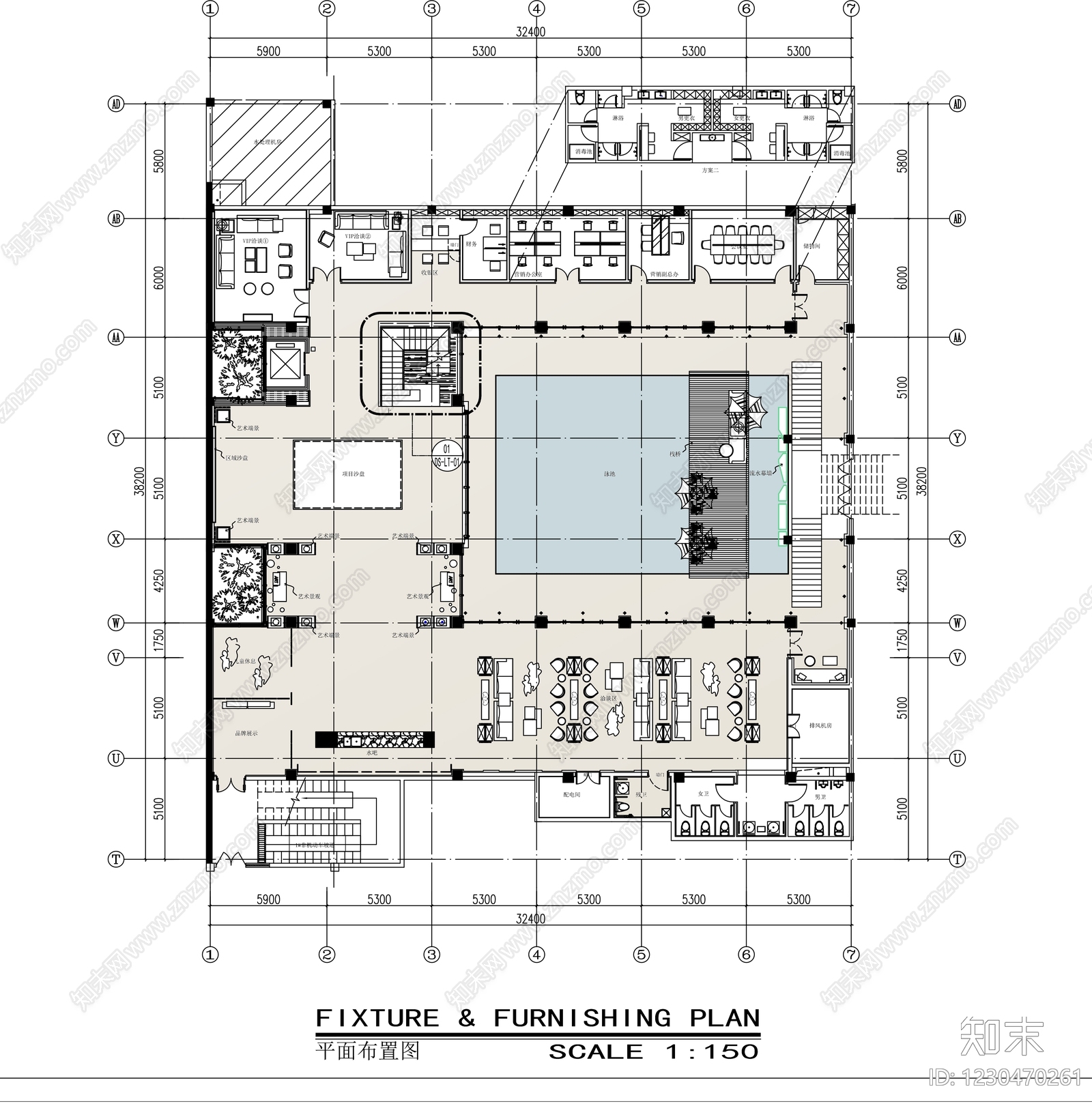 会所cad施工图下载【ID:1230470261】