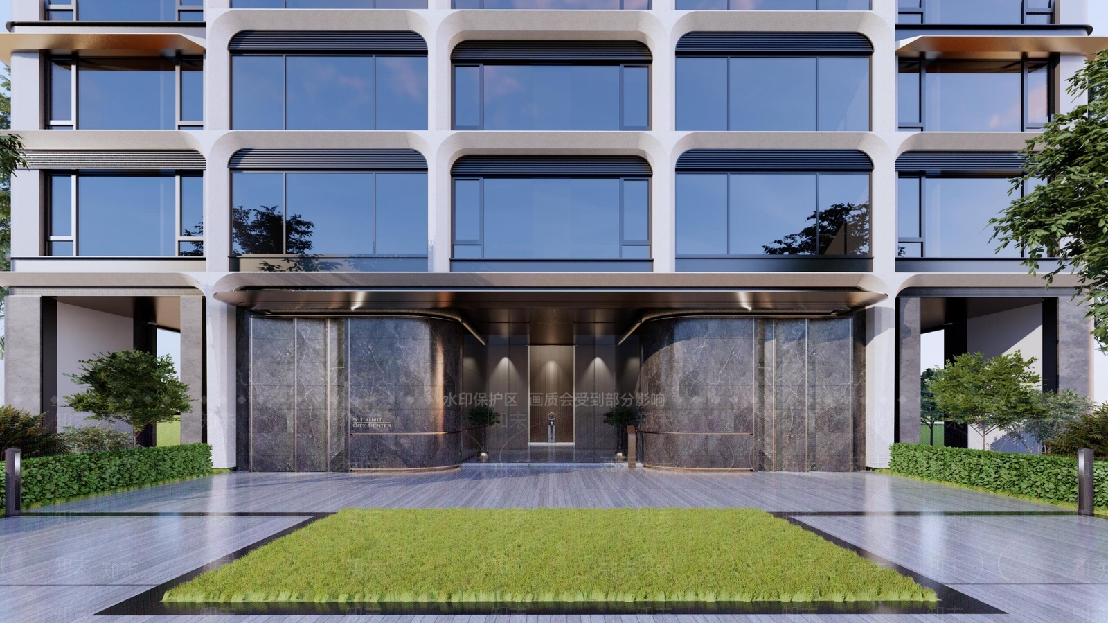 现代小区建筑SU模型下载【ID:1230487262】
