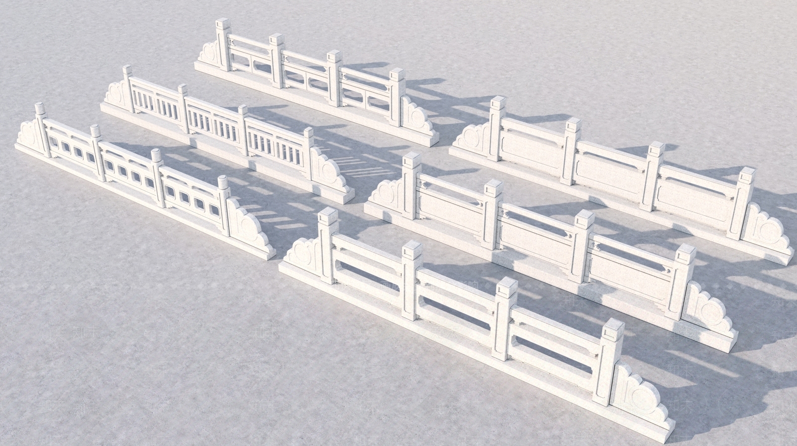 中式栏杆3D模型下载【ID:1230500163】
