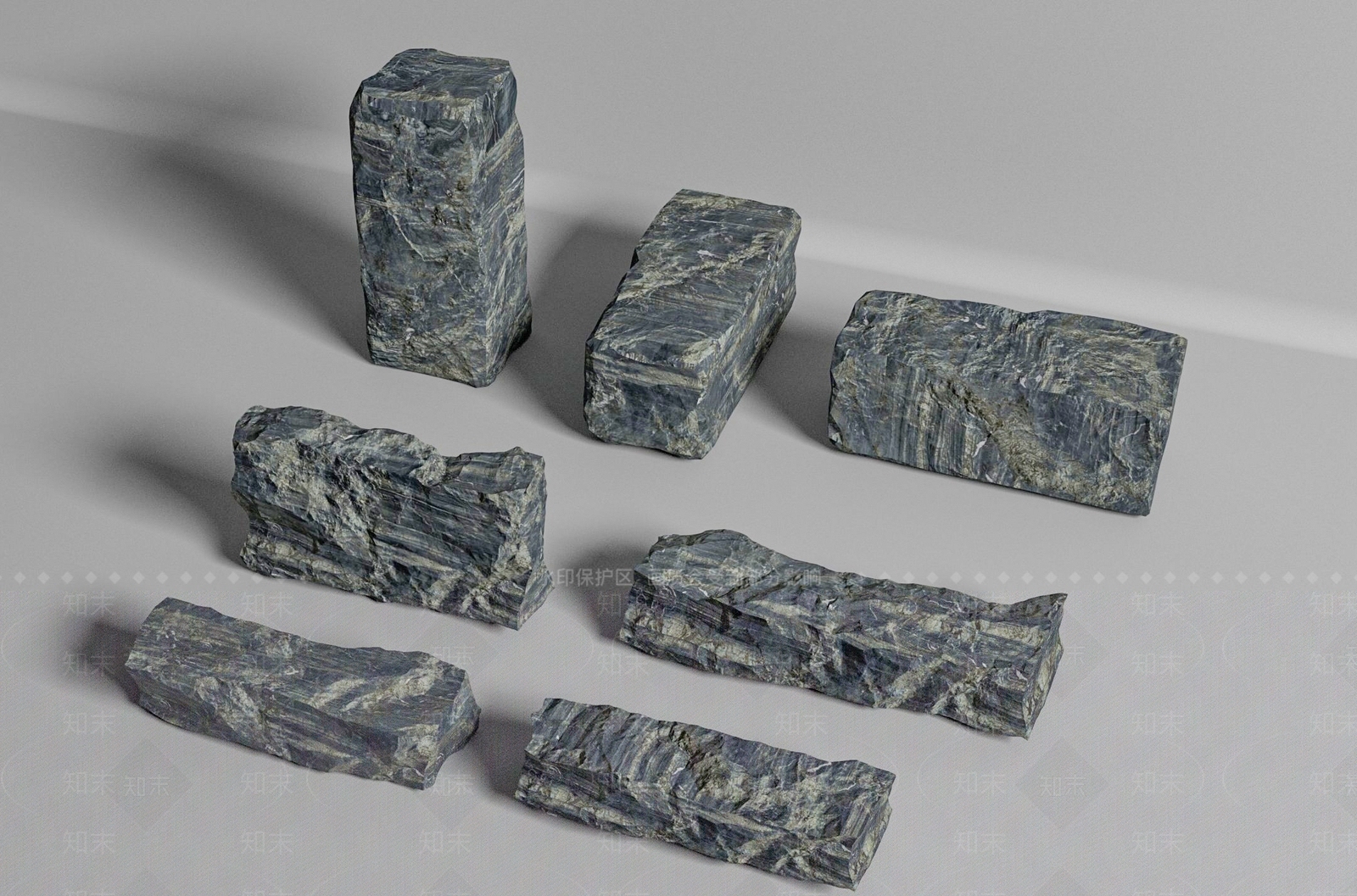 工业风石头3D模型下载【ID:1230501437】
