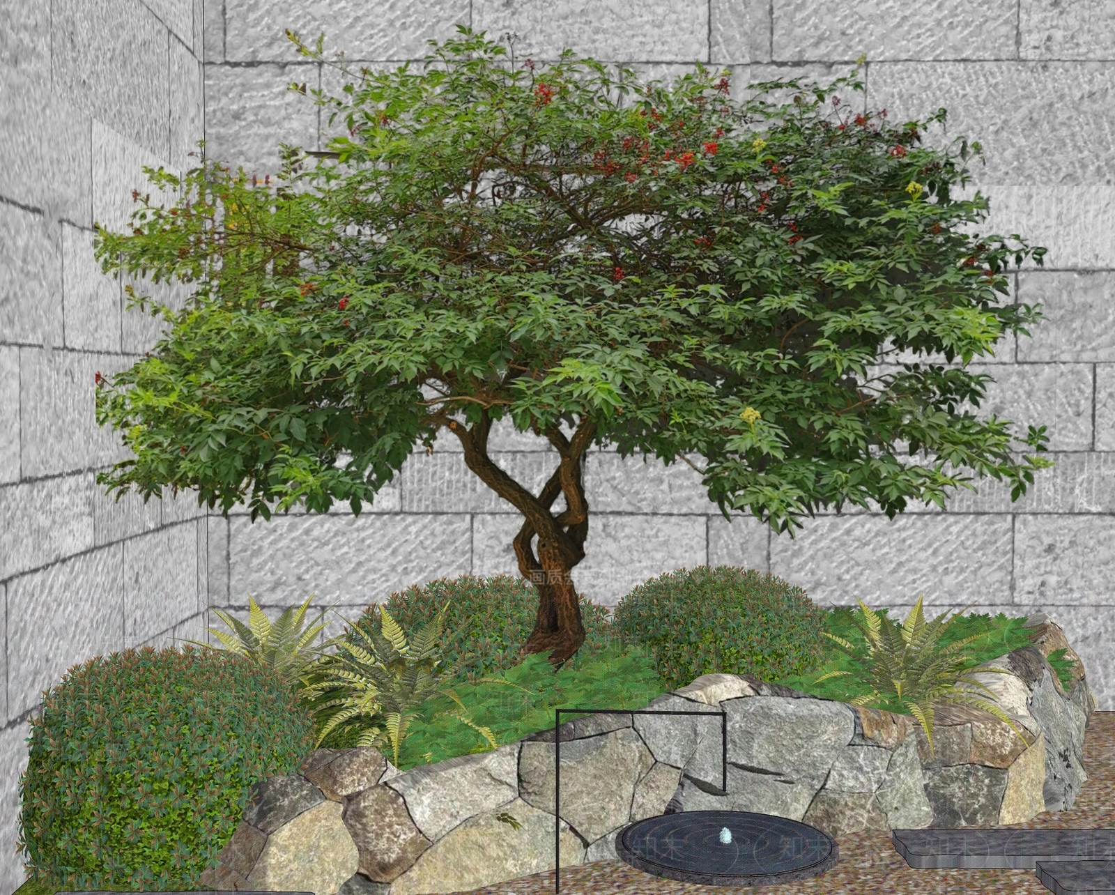 新中式景观乔木SU模型下载【ID:1230511907】