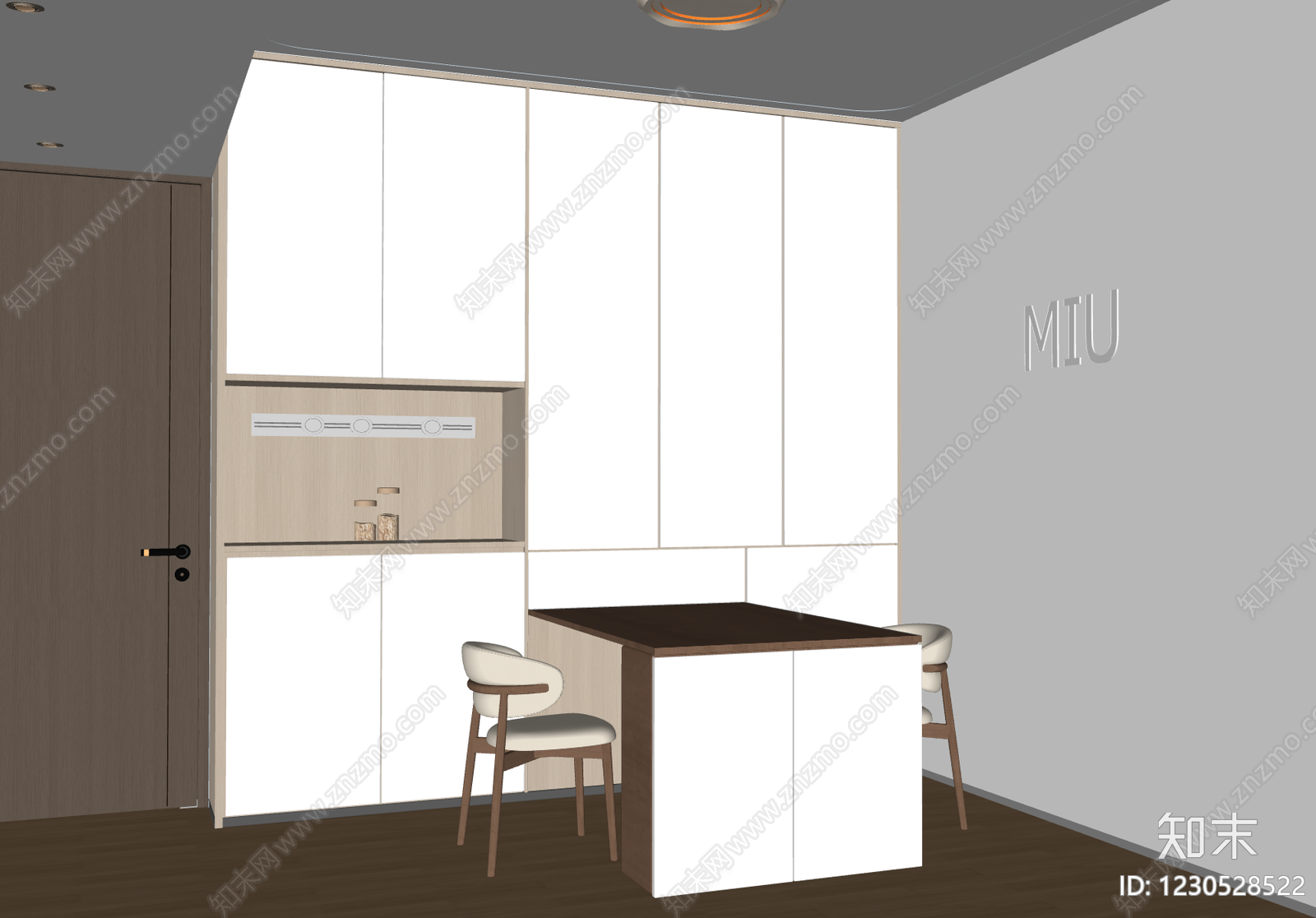 原木风家居餐厅SU模型下载【ID:1230528522】