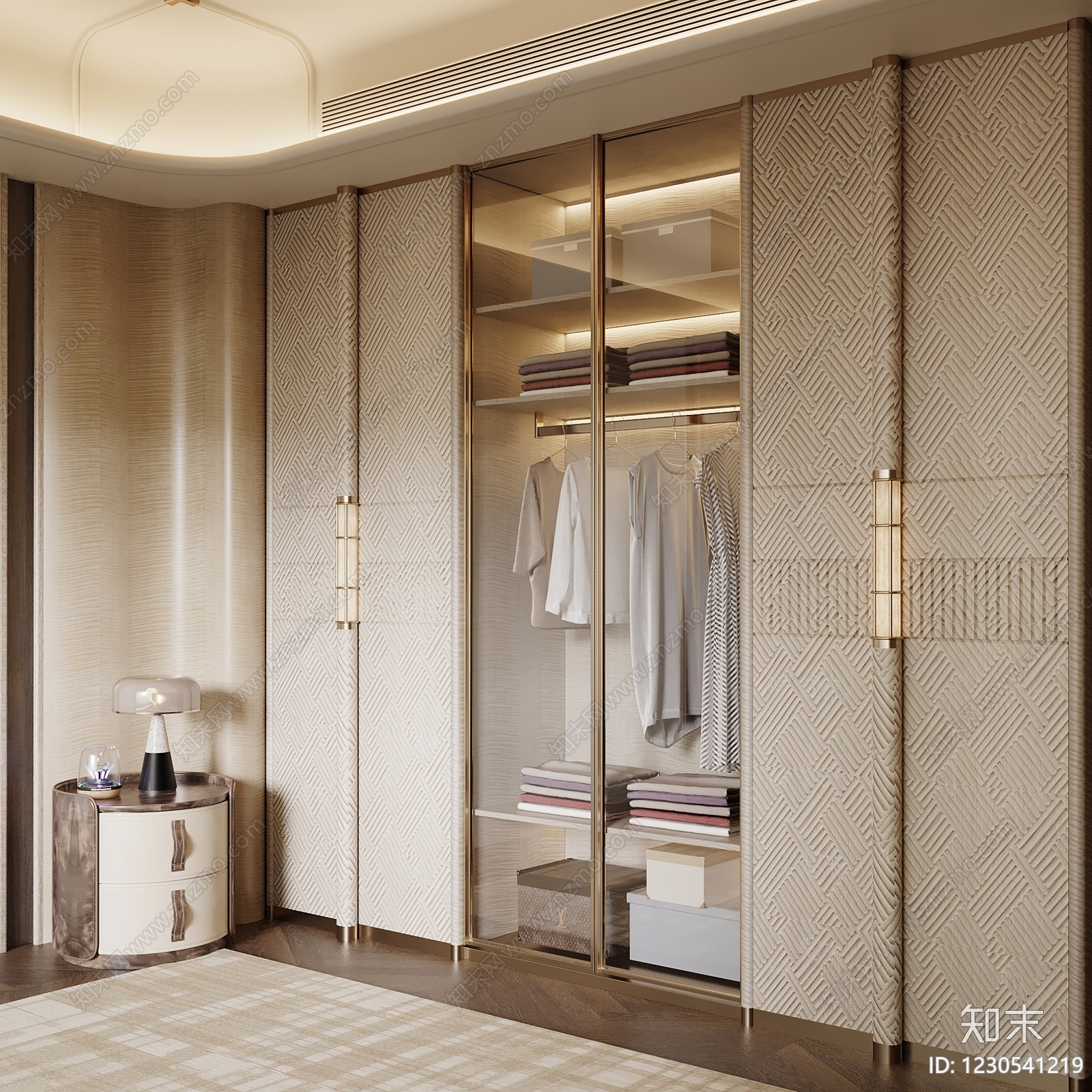 轻奢衣柜3D模型下载【ID:1230541219】
