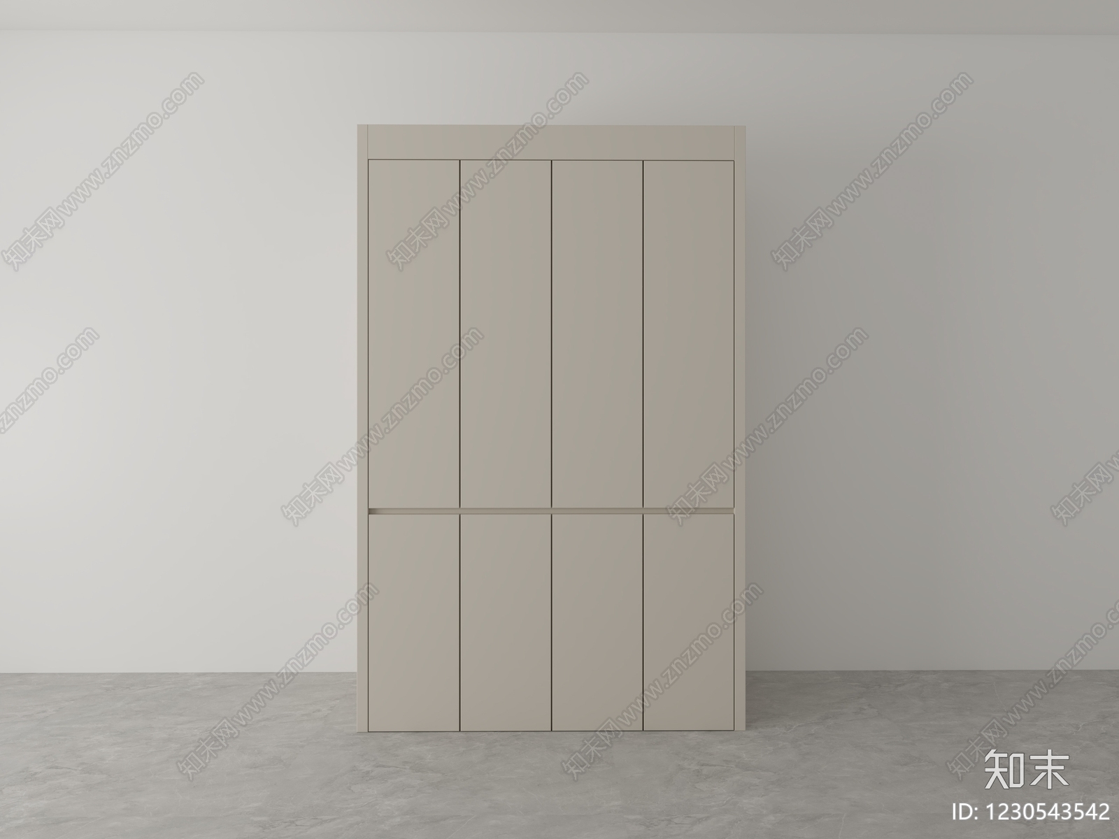 极简衣柜3D模型渲染效果图