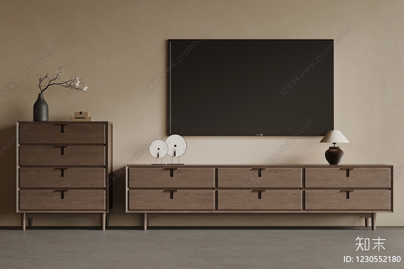 中古风电视柜SU模型下载【ID:1230552180】