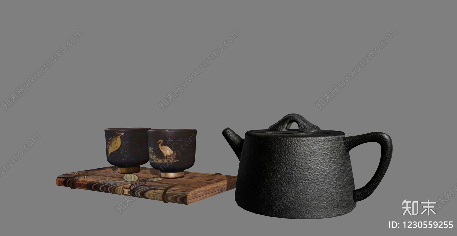 新中式茶具SU模型下载【ID:1230559255】