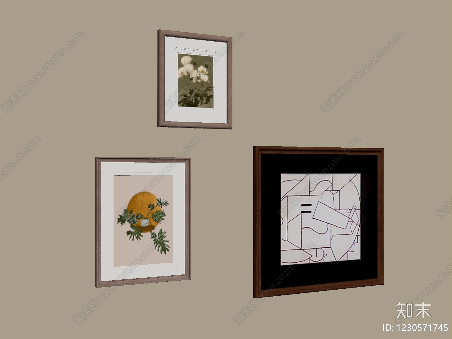 中古风画框SU模型下载【ID:1230571745】