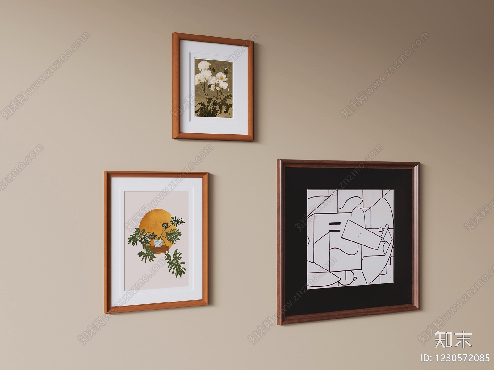 中古风组合画3D模型下载【ID:1230572085】