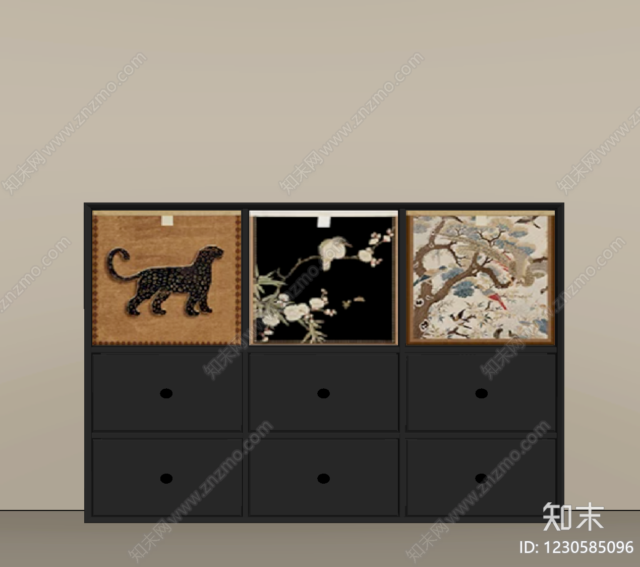中古风玄关柜SU模型下载【ID:1230585096】