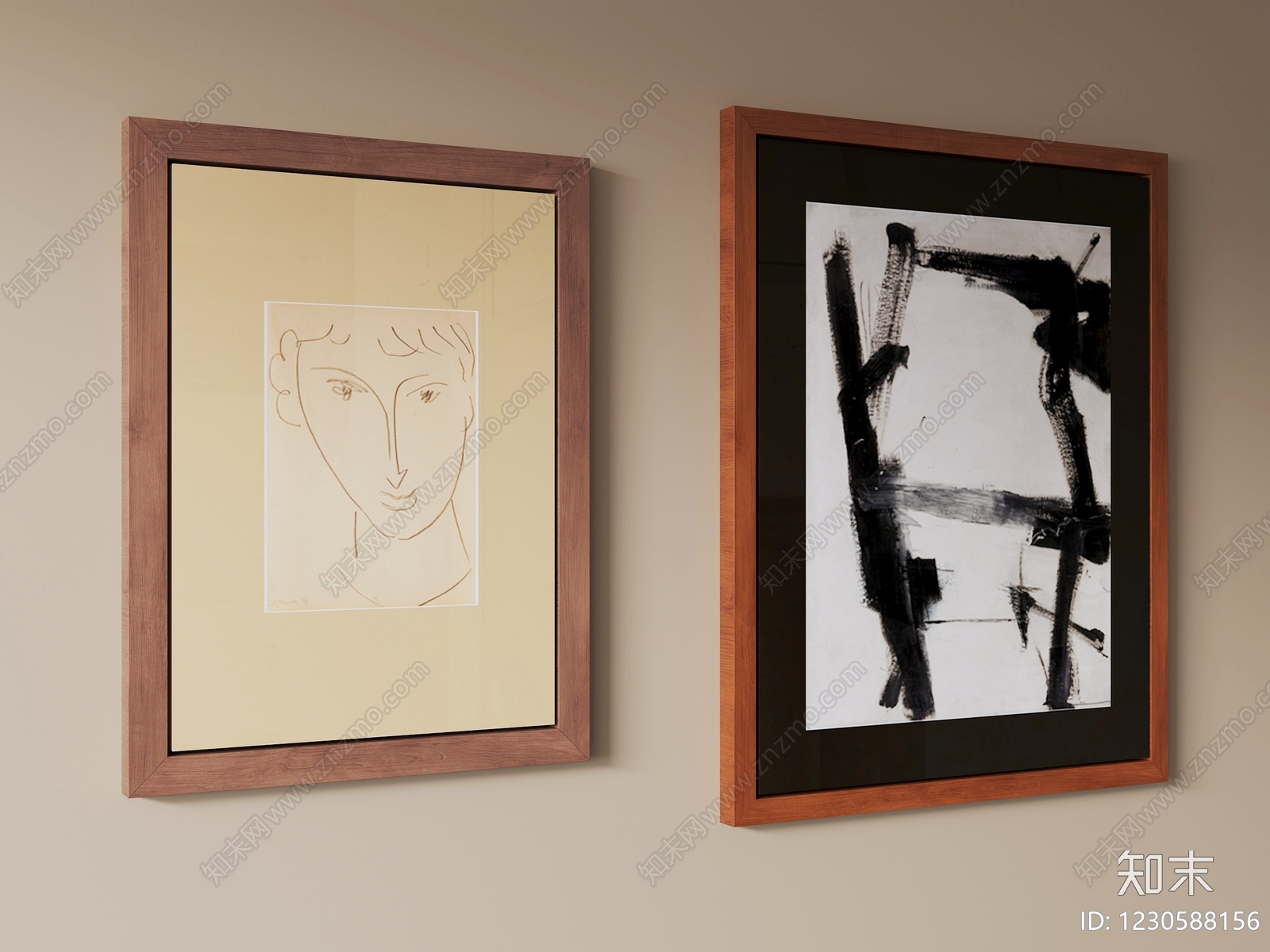 中古风组合画3D模型下载【ID:1230588156】
