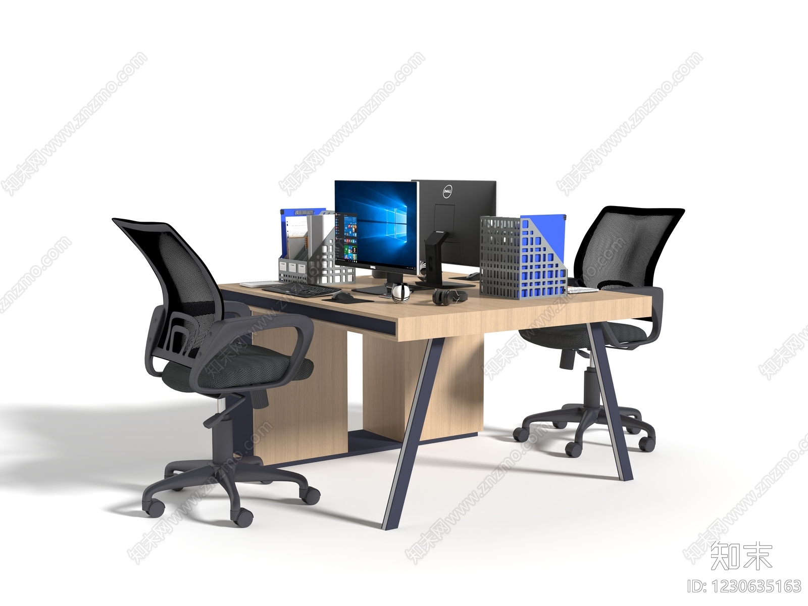 现代简约办公桌椅3D模型下载【ID:1230635163】