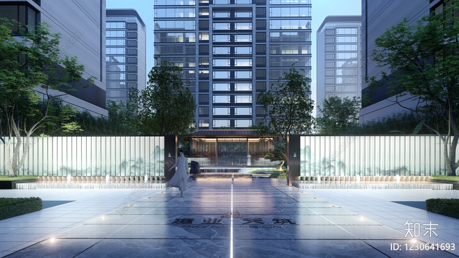 新中式景观小区景观SU模型下载【ID:1230641693】