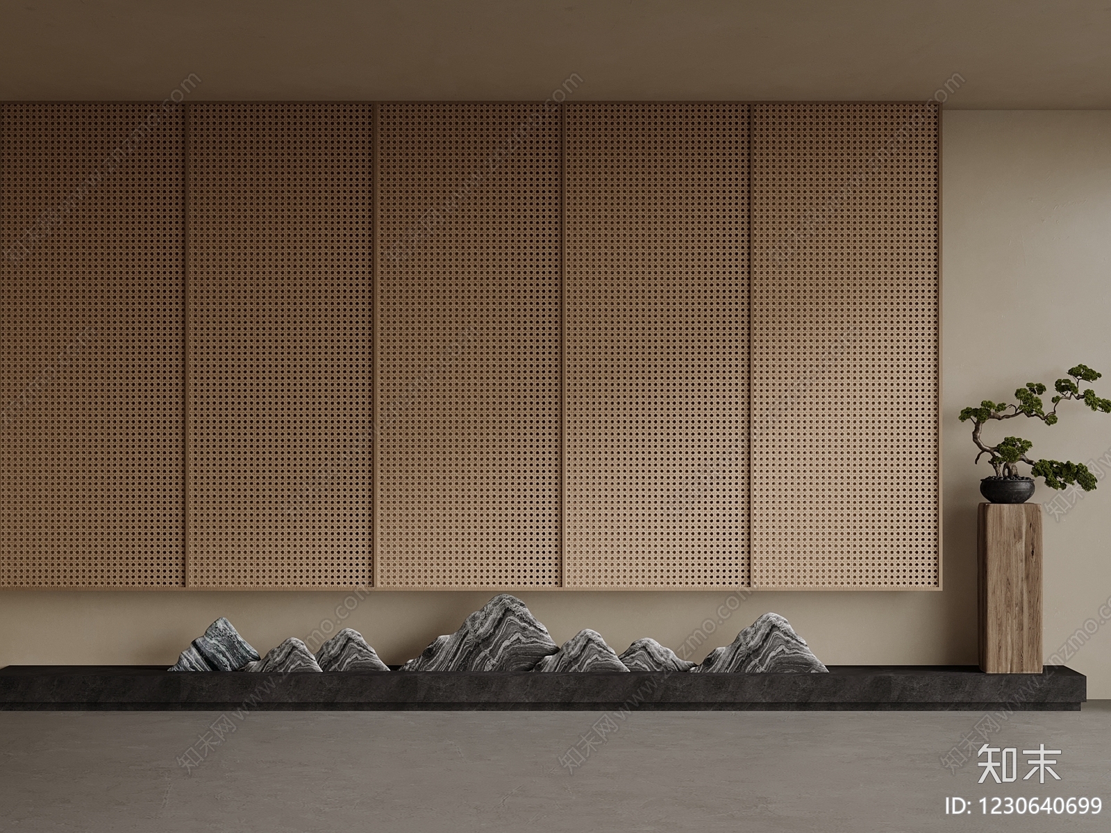 新中式冲孔板3D模型下载【ID:1230640699】