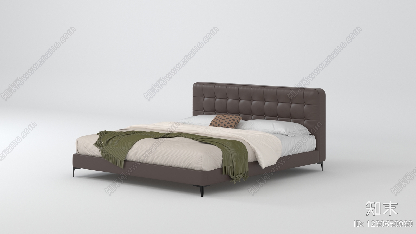 意式极简双人床3D模型下载【ID:1230650930】