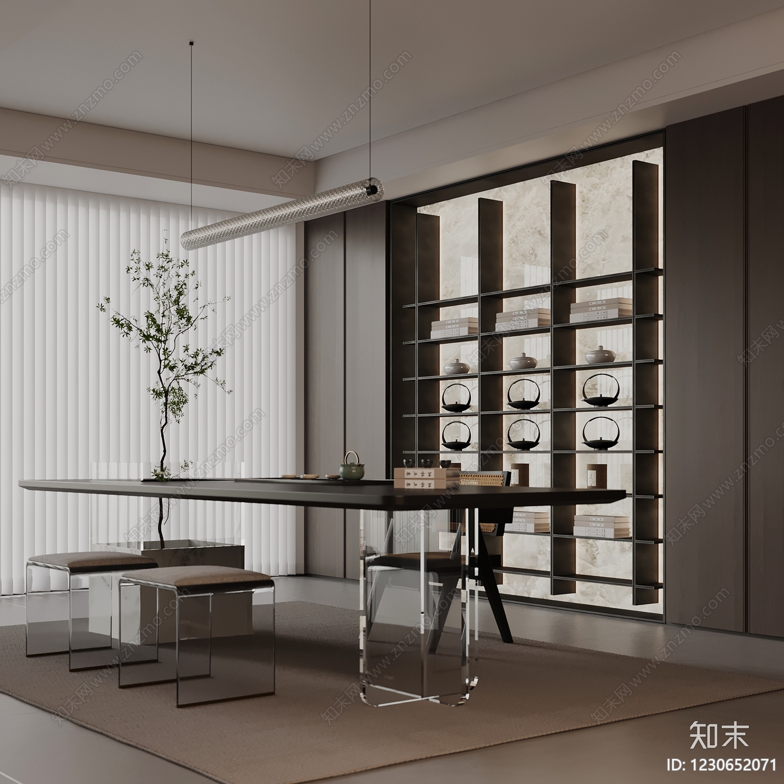 新中式茶室SU模型下载【ID:1230652071】