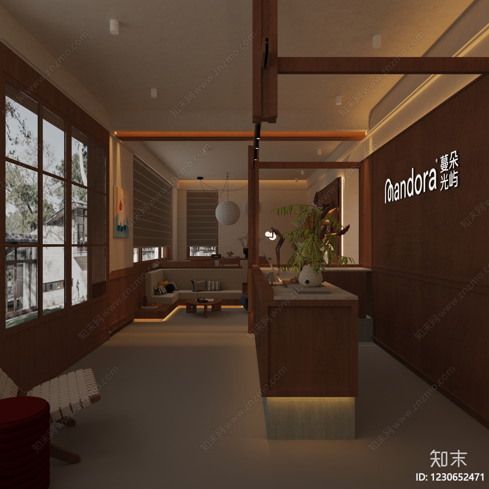 中古风民宿大厅3D模型下载【ID:1230652471】