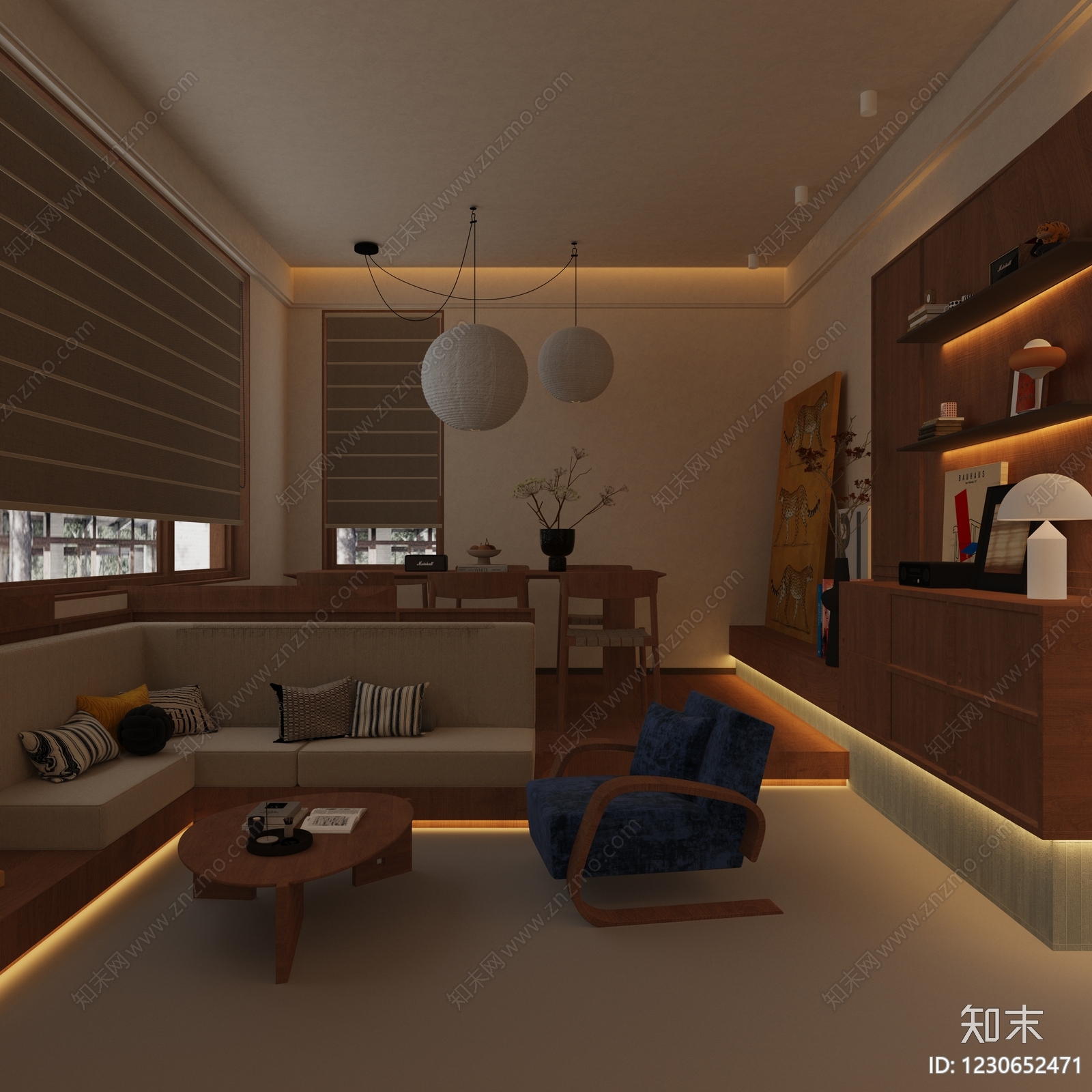 中古风民宿大厅3D模型下载【ID:1230652471】