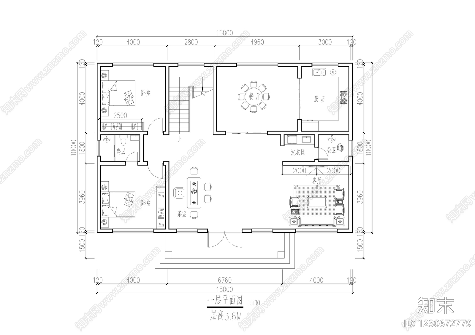 别墅建筑cad施工图下载【ID:1230672779】