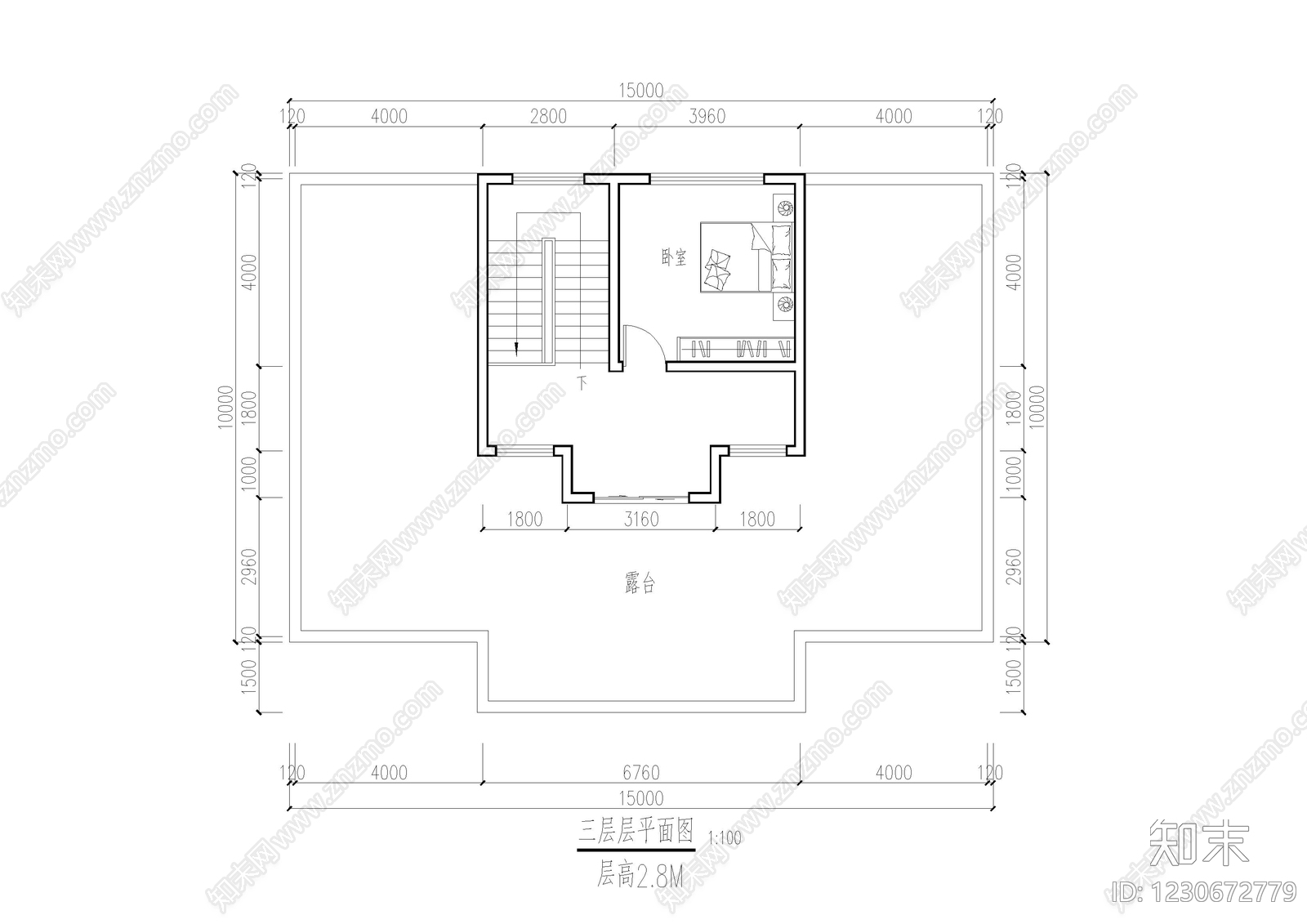 别墅建筑cad施工图下载【ID:1230672779】