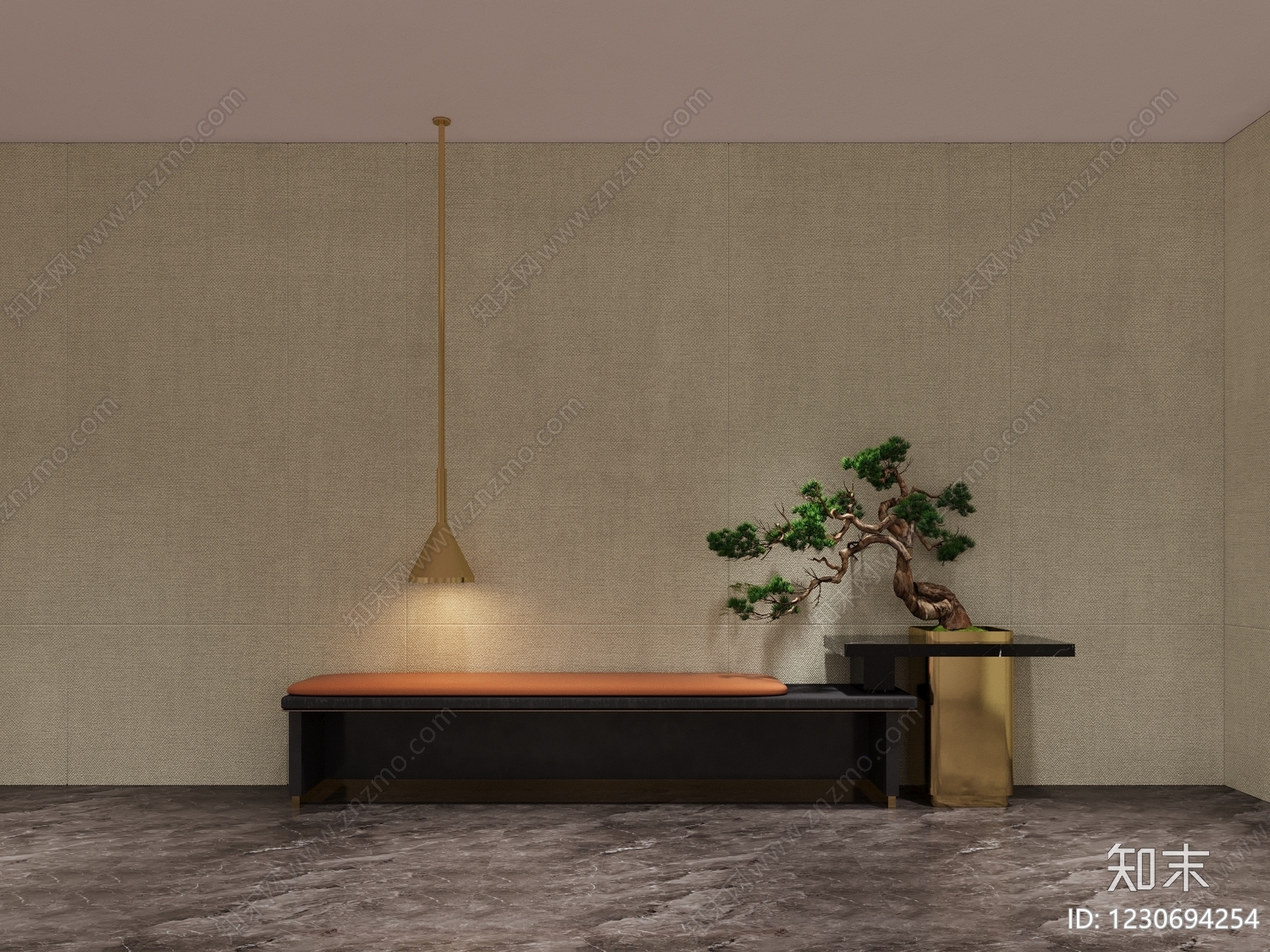 新中式休息区3D模型下载【ID:1230694254】