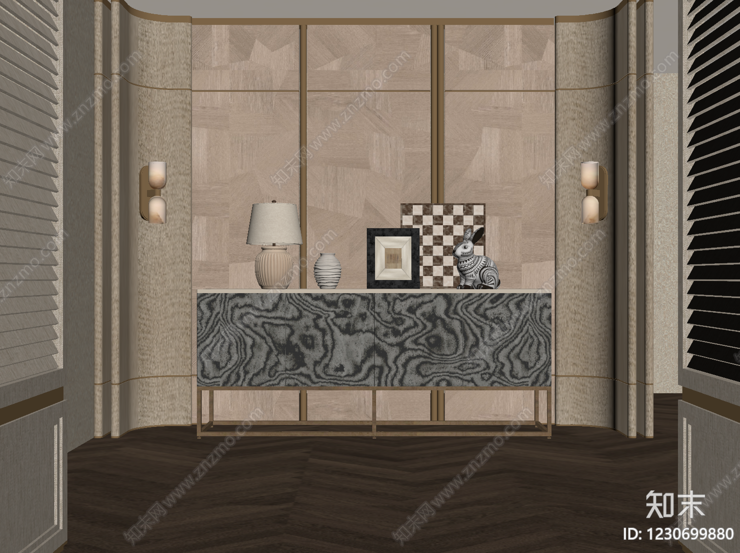 轻奢玄关SU模型下载【ID:1230699880】