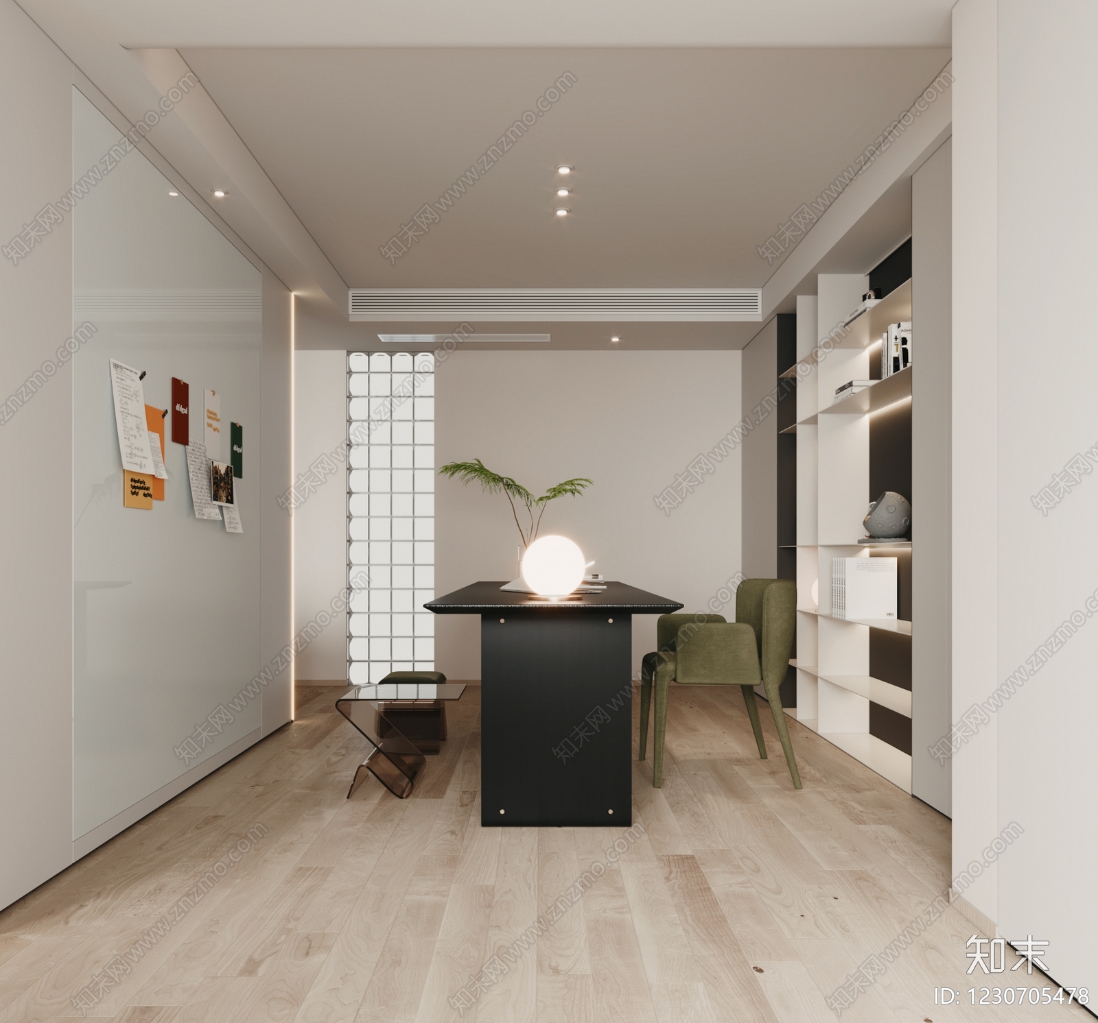 现代简约书房3D模型下载【ID:1230705478】