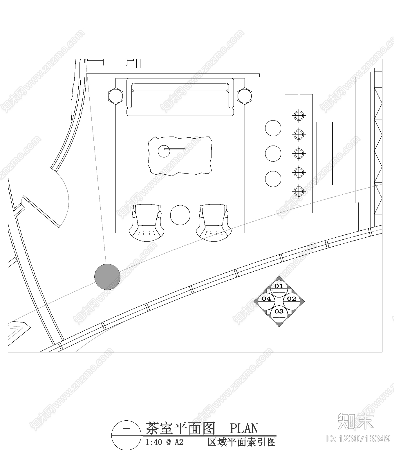 茶室cad施工图下载【ID:1230713349】