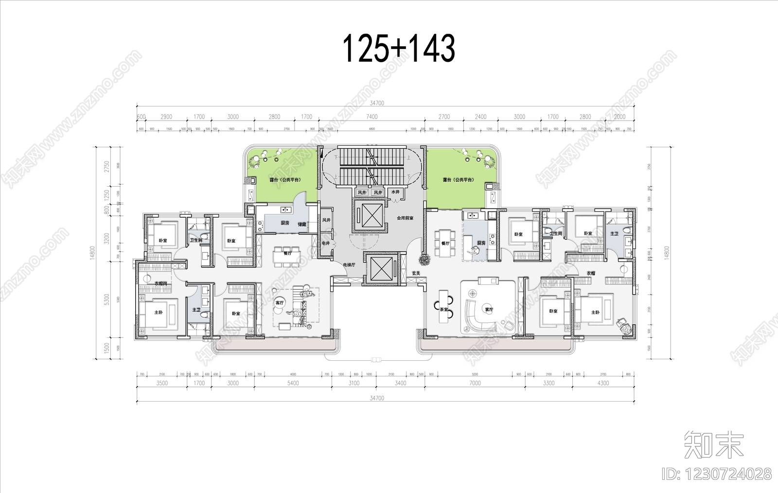 住宅楼建筑cad施工图下载【ID:1230724028】