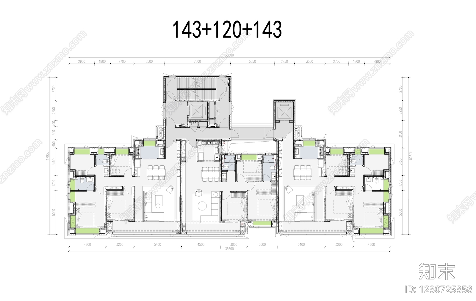 住宅楼建筑cad施工图下载【ID:1230725358】