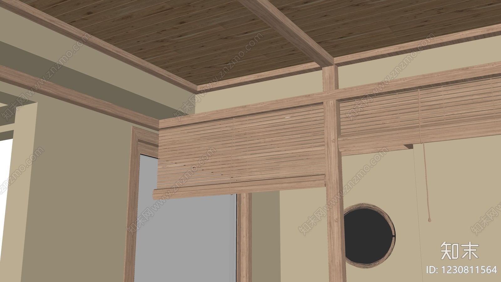 新中式窗帘SU模型下载【ID:1230811564】