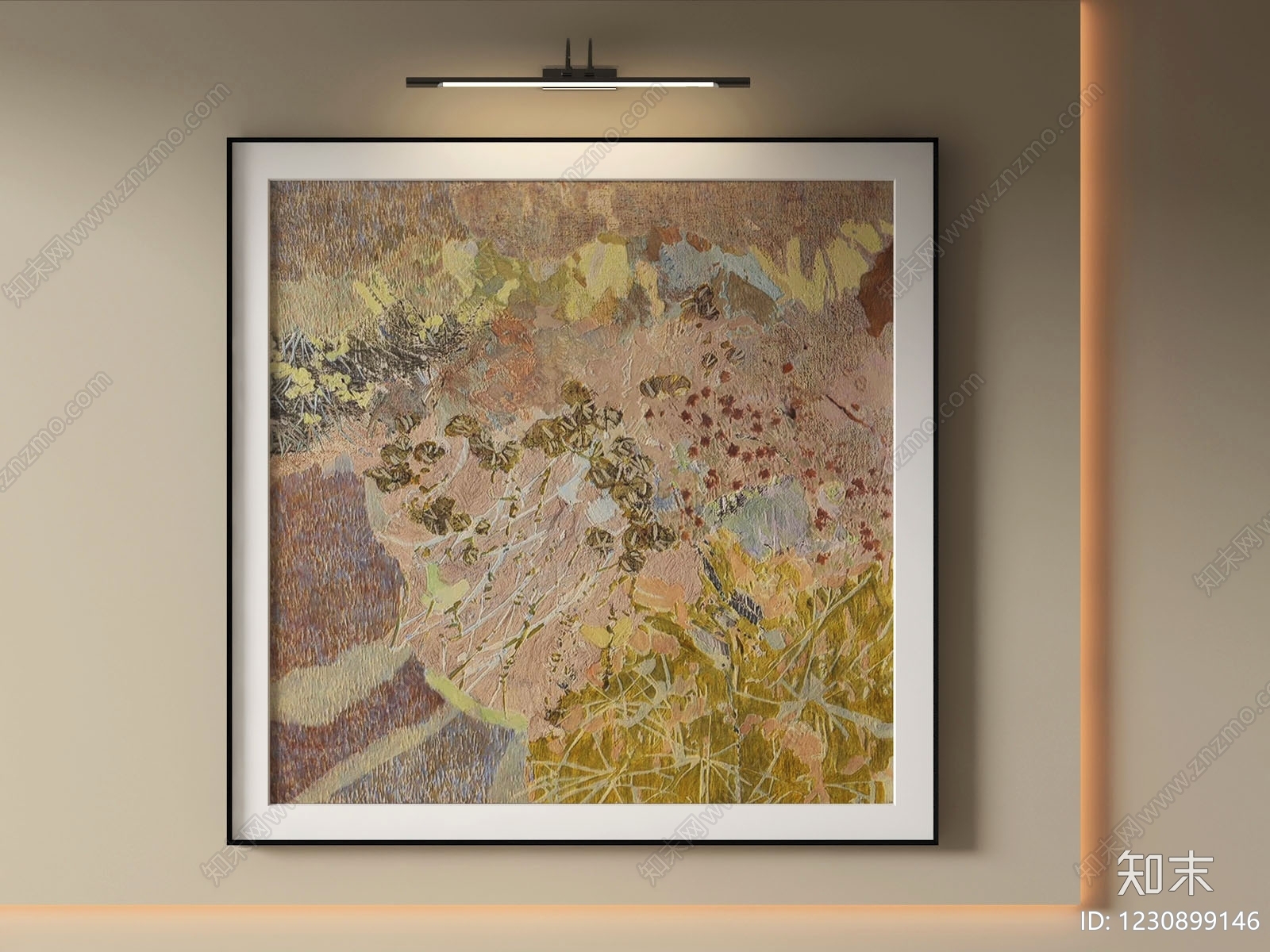 现代抽象挂画3D模型下载【ID:1230899146】