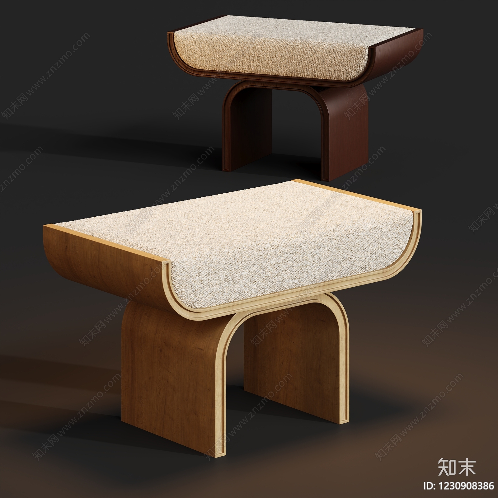 中古风沙发凳SU模型下载【ID:1230908386】