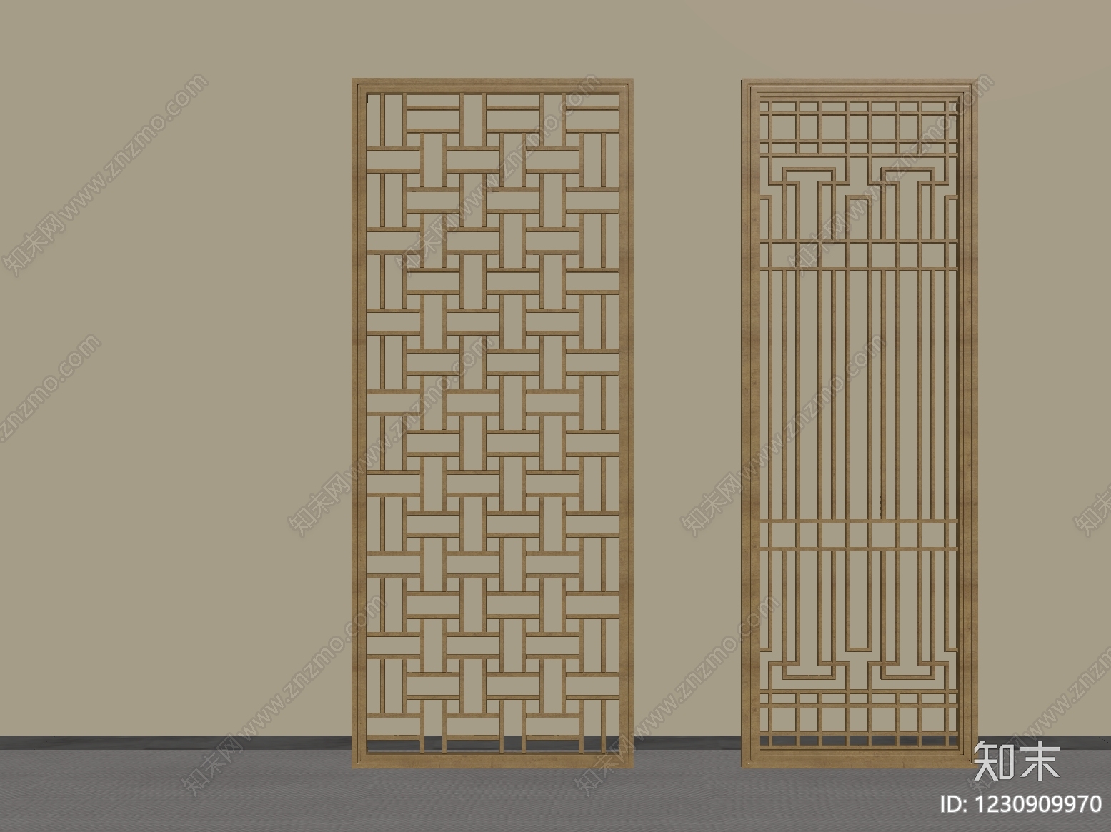新中式隔断SU模型下载【ID:1230909970】