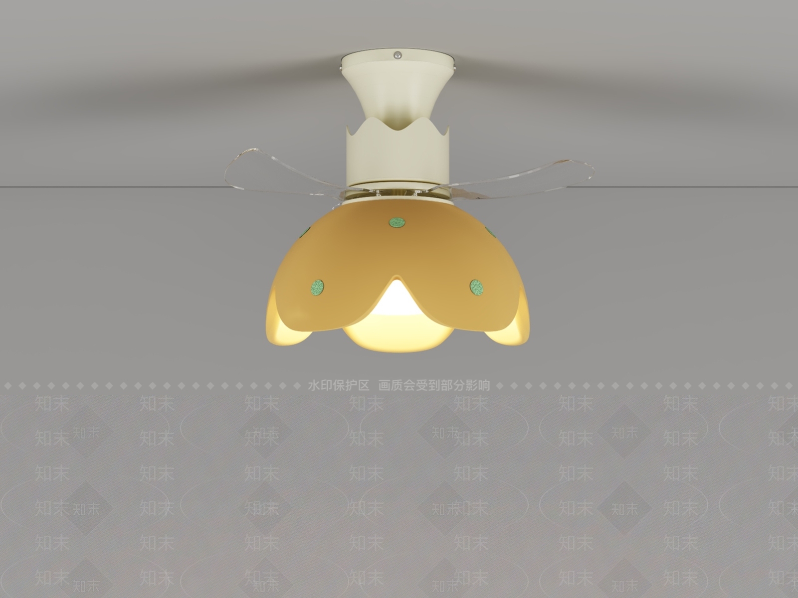 现代简约风扇灯3D模型下载【ID:1230916529】