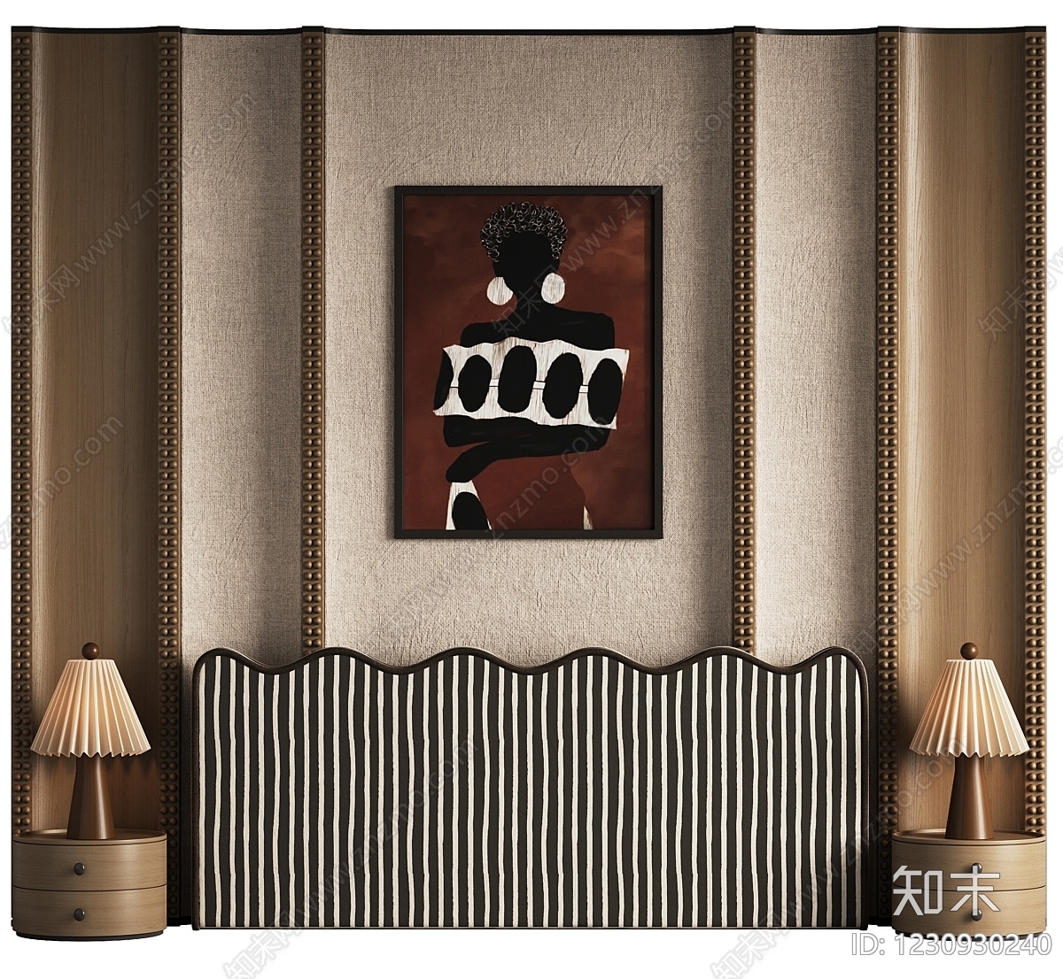 中古风背景墙SU模型下载【ID:1230930240】