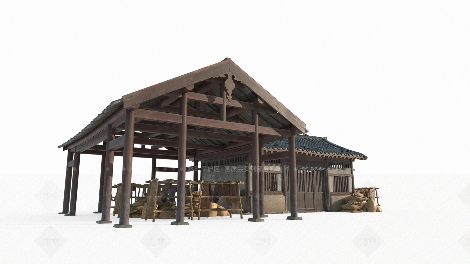 中式古建古建3D模型下载【ID:1230937180】