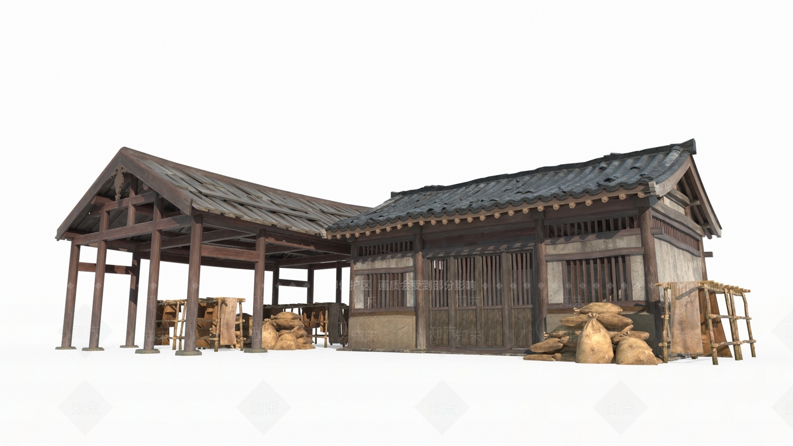 中式古建古建3D模型下载【ID:1230937180】