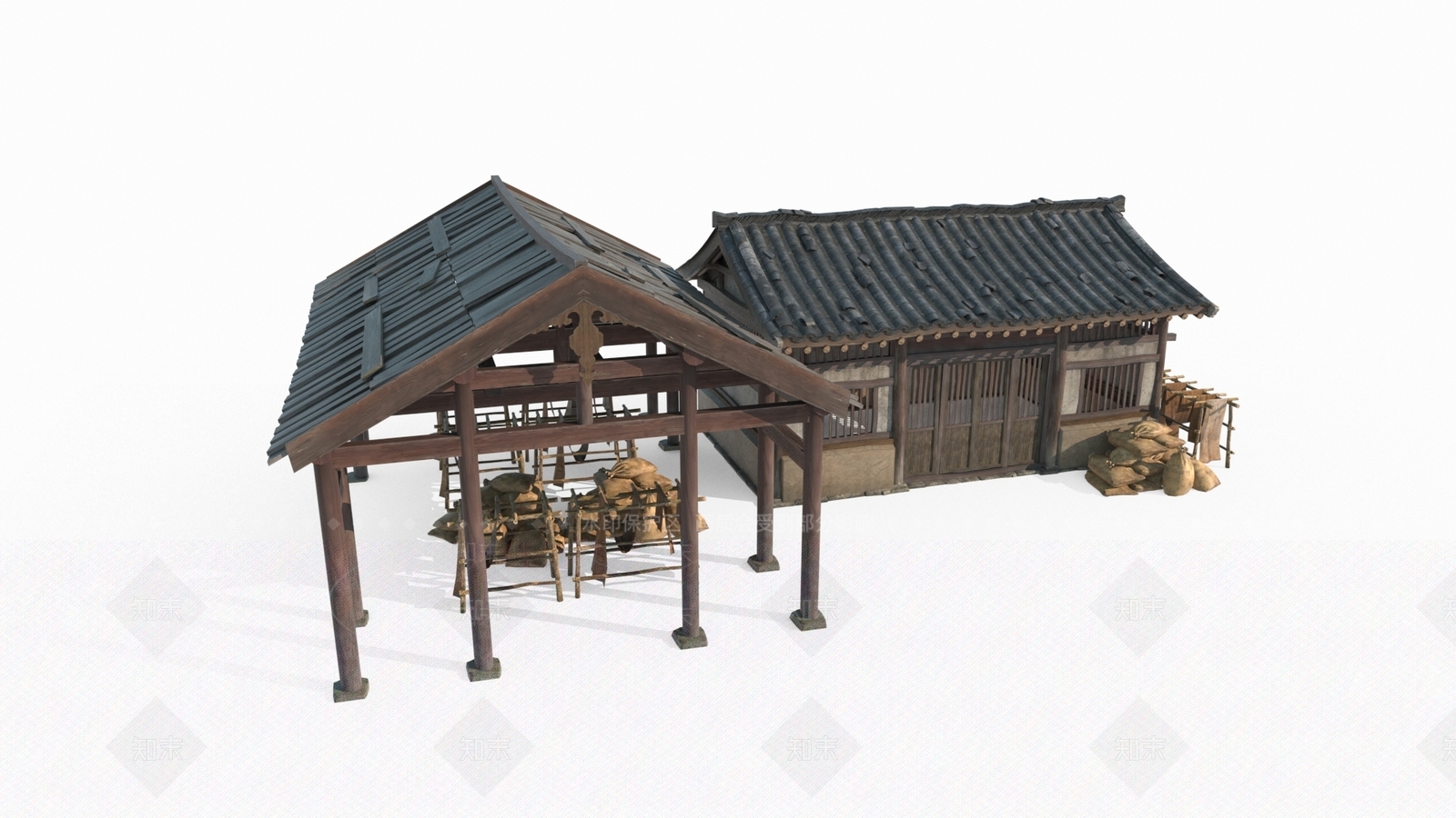 中式古建古建3D模型下载【ID:1230937180】