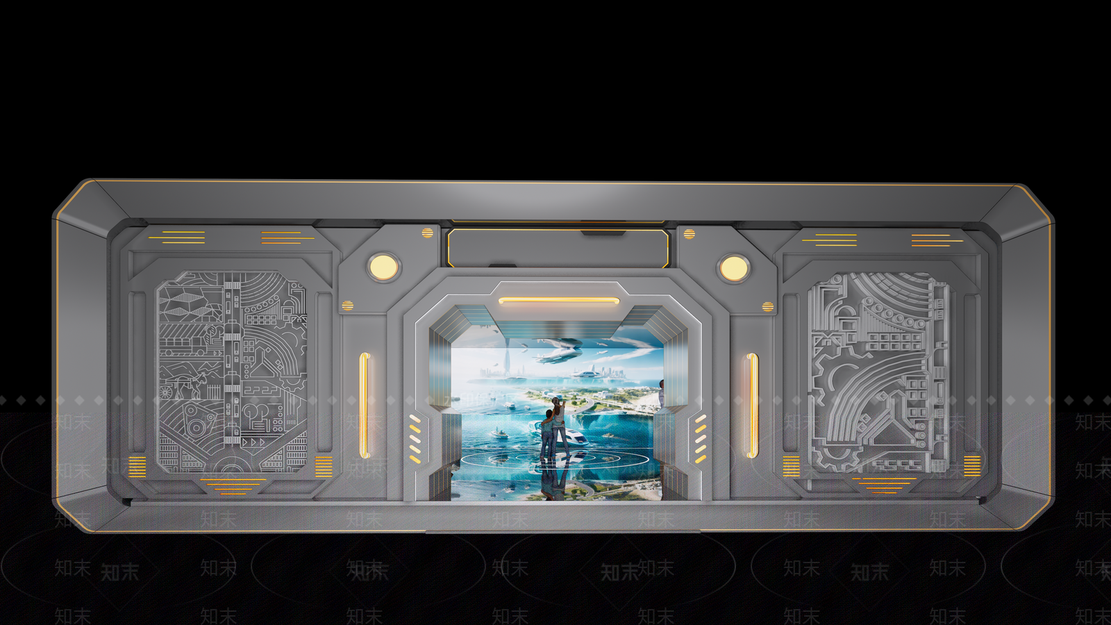 未来主义科技展厅SU模型下载【ID:1230937406】