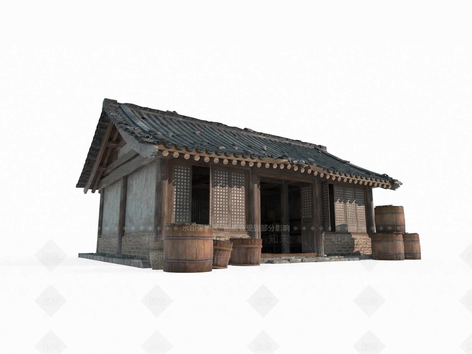 中式古建古建3D模型下载【ID:1230937872】